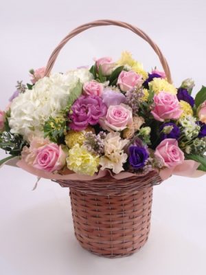 A flower basket to celebrate joining the company