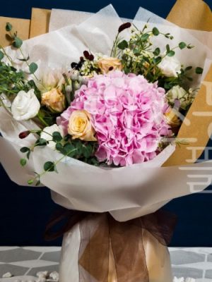mixed bunch of hydrangeas