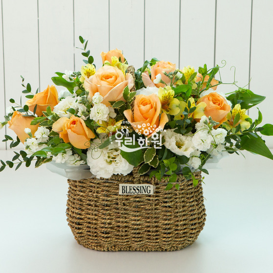 Sunny lime flower basket