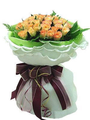 yellow multicolored rose bouquet