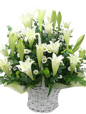 Lily mixed flower basket