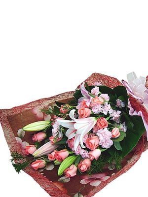 pink rose mixed bouquet