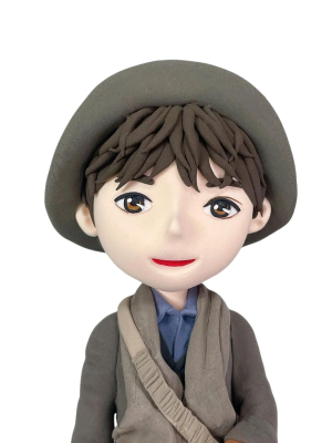 Delicate face clay figures