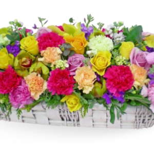 10 roses+seasonal flower+green material