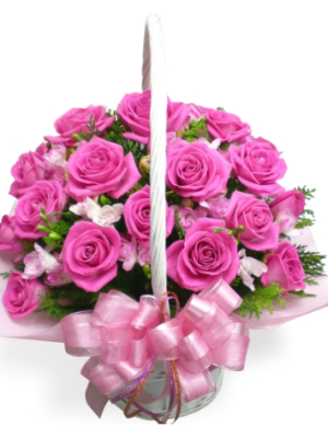 20 roses+seasonal flower+green material