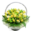 25 roses+seasonal flowers+green material