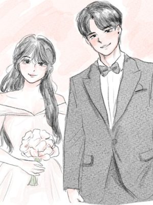 💗 [Webtoon protagonist] An emotive watercolor character illustration with a single photo