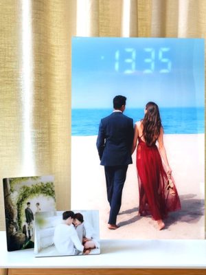 Same-day wedding acrylic framed LED watch housewarming gift for couples