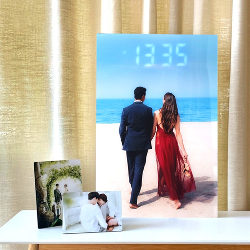 Same-day wedding acrylic framed LED watch housewarming gift for couples