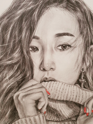 Moonlight artist's heartfelt portrait /pencil drawing /pencil painting