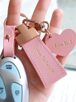 Korean engraving ❤️ Top quality Italian leather car key ring car key holder