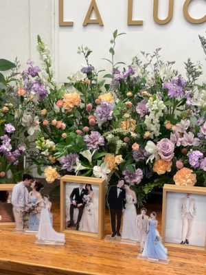 Custom acrylic photo table set wedding first birthday party