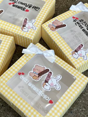 🍪 Calligraphy AirPods Gift Cookie Gift Box 🌷 Pepero Day