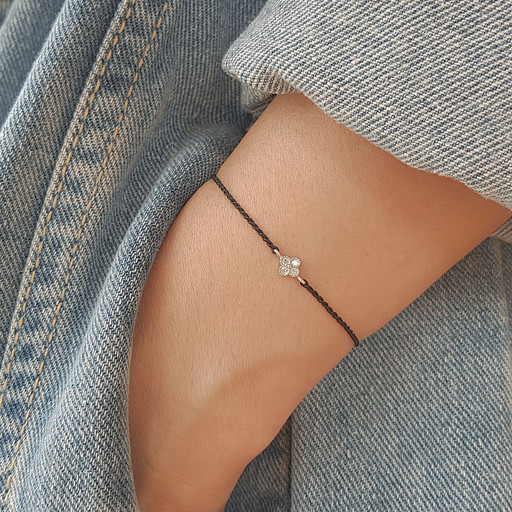 The most popular! π Lucky four-leaf clover silver thread bracelet