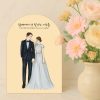 drawing illustration wood frame wedding housewarming couple gift