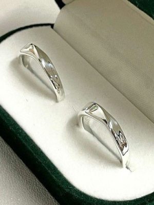 [silver 92.5] Mobius silver ring engraved couple