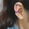 925 silver ear cuff color 3 row round