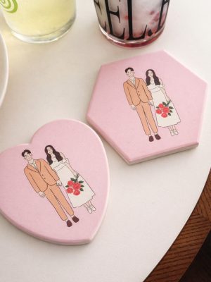 Wedding gift couple custom illustration diatomite production