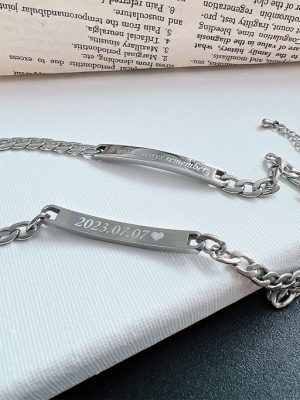 [Free Shipping] 1+1) My own surgical engraved couple bracelet
