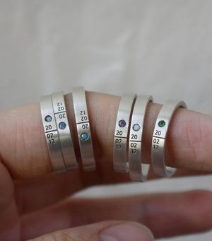 Basic lettering silver ring 3mm