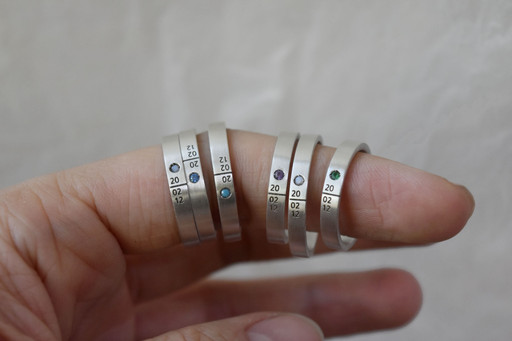 Basic lettering silver ring 3mm