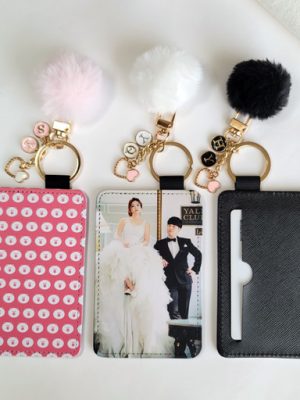 (+ Packaging) I'll put in your precious photo text ❤ Initial key ring card holder