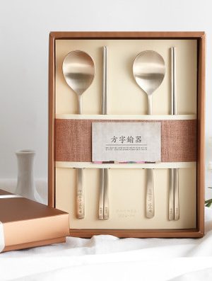 Free engraving ♥ Organic cutlery set for 2, housewarming gift for parents