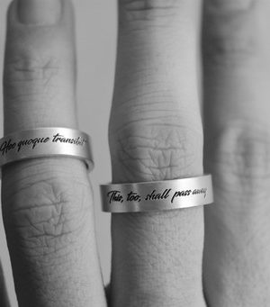 Basic lettering silver ring 5mm