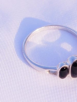 [2026 S/S] Onyx Trilogy Silver Ring