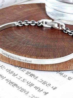 Silver 925 Uvinique oil painting solid chain watch buckle bangle silver bracelet