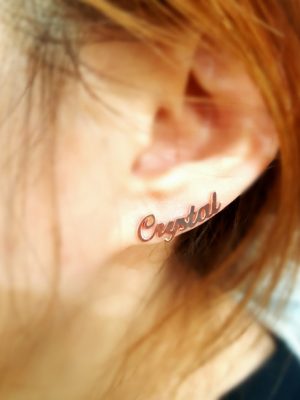 (Recommended as a gift) Couple's own initial earrings/piercings