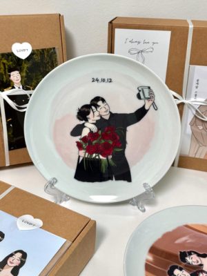 🍽️ Drawing wedding plate 🍽️ Wedding/housewarming gift