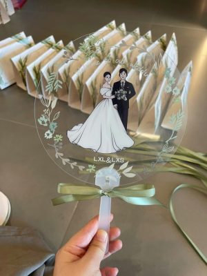 (Set of 5) 17cm Custom Transparent Fan Photo Photo Illustration Topper