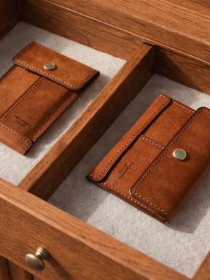 mini briefcase emotional leather card wallet business card case key ring wallet