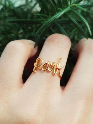 14k Goldfield Personalized Custom Initial Engraved Ring