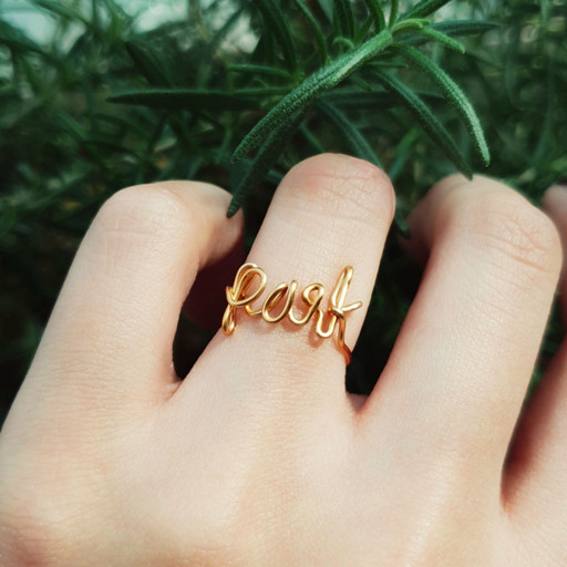 14k Goldfield Personalized Custom Initial Engraved Ring