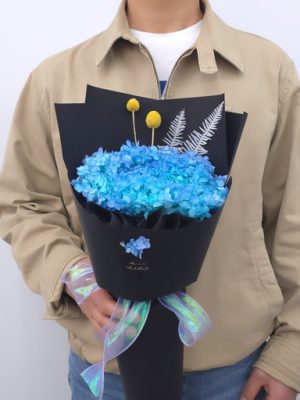 Preserved Blue Hydrangea Bouquet Girlfriend Boyfriend Gift
