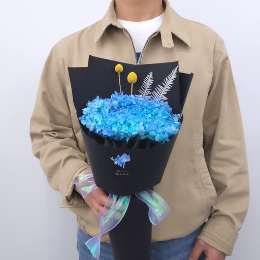 Preserved Blue Hydrangea Bouquet Girlfriend Boyfriend Gift