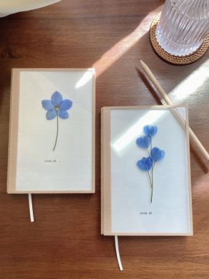 Blue Delphinium Notebook | Wireless, Wired, Ten Thousand Year Diary, Engraved