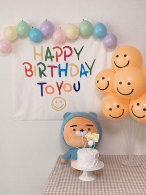 🙂 SMILE BALLOON SET 🙂 NAME FLOWER TOPPER+SMILE BALLOON STAND SET