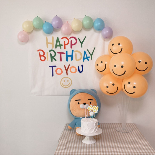 π SMILE BALLOON SET π NAME FLOWER TOPPER+SMILE BALLOON STAND SET