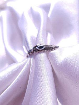 [2026 S/S] Indian Feathers Onyx Ring
