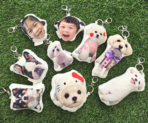 ⭐ Custom photo cushion celebrity goods pet & human face photo keyring