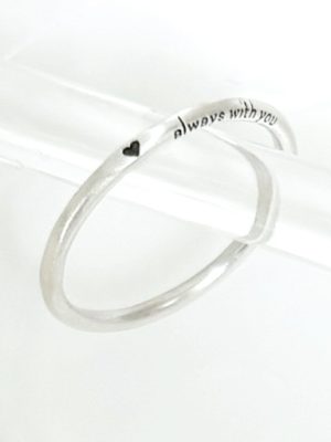Silver 925 heart oil side engraved silver ring coupling friendship ring