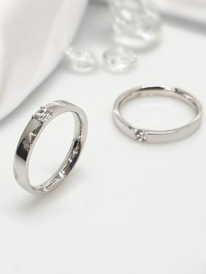 [Free Engraving] Handsome The White Silver Coupling