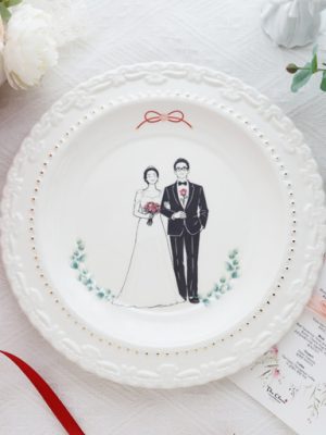 Personalized illustration plates for couples 💘 Wedding wedding gifts