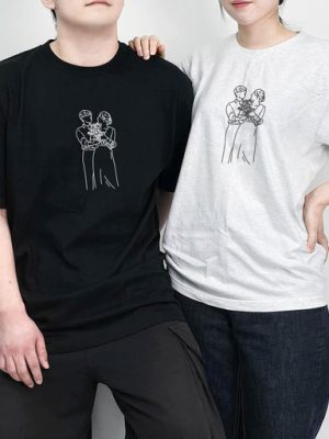 FAST SHIPPING ❤️ Drawing Anniversary Couple Tee Family Tee Short Sleeve T Shirt