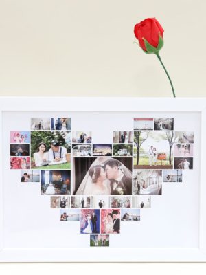 [I love you ❤️] Heart Collage Frame/Heart Photo Print Frame