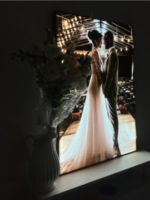 Wedding frame, anniversary gift, stylish housewarming gift, light frame