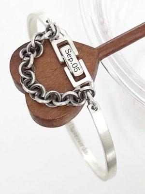 Silver 925 Save Stitch Oil Painting High Bang Buckle Bangle Engraved Silver Bracelet